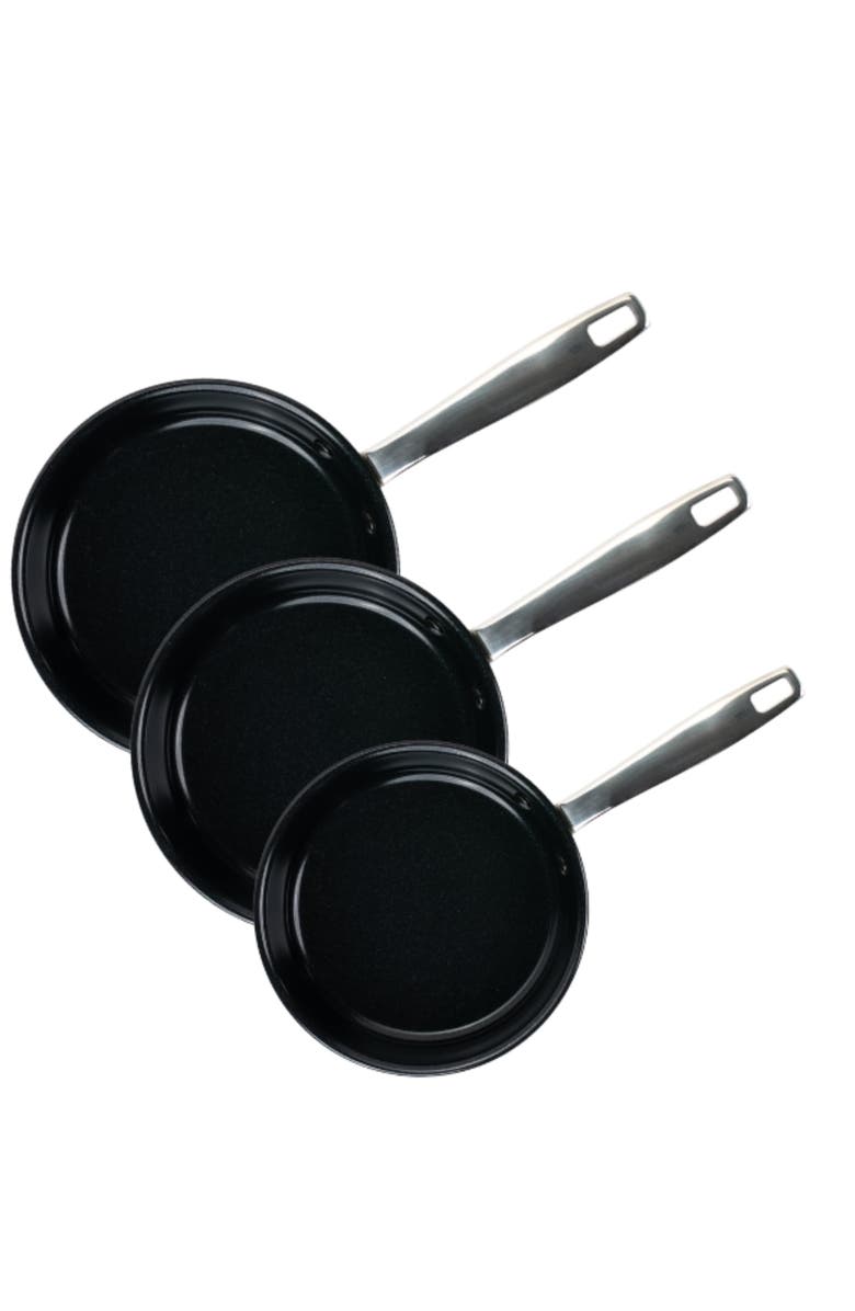 Alva Maestro Ceramic Nonstick Frying Pan 3-Piece Set, Main, color, Black