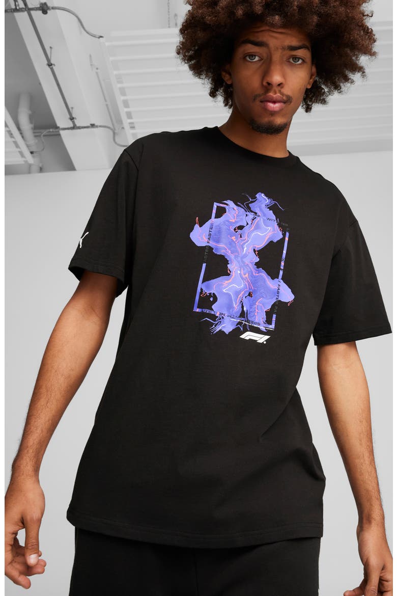 F1 Neon Energy Cotton Graphic T-Shirt, Alternate, color, PUMA BLACK
