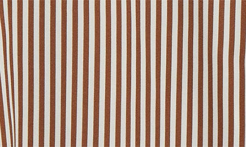 Veronica Beard Amelia Stripe Silk Blend Button-up Shirt In Whisky Off White
