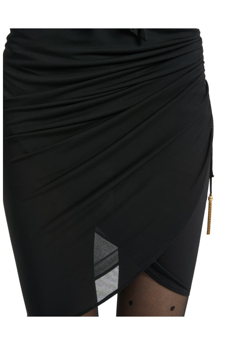 Draped Flowing Jersey Dress, Alternate, color, black