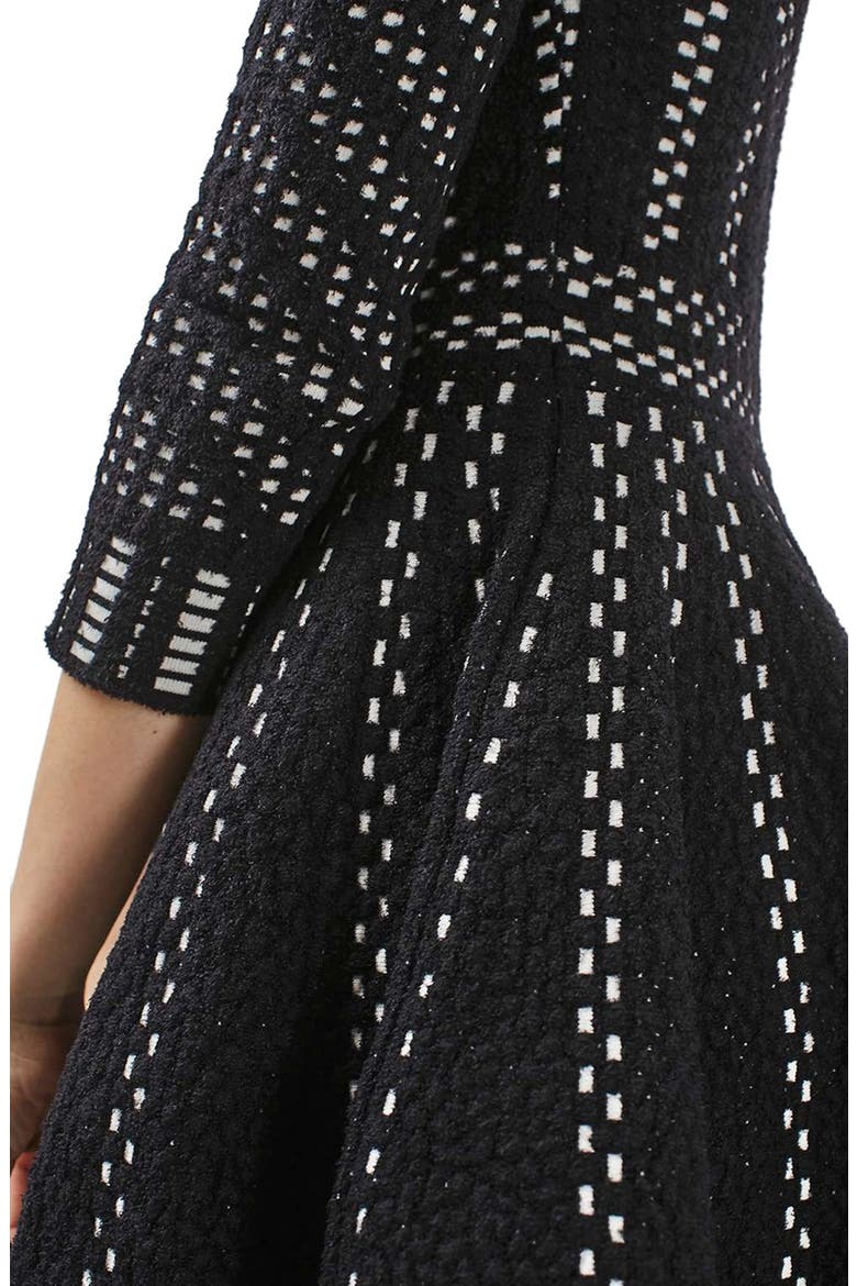 Geometric Fit & Flare Dress, Alternate, color, BLACK MULTI