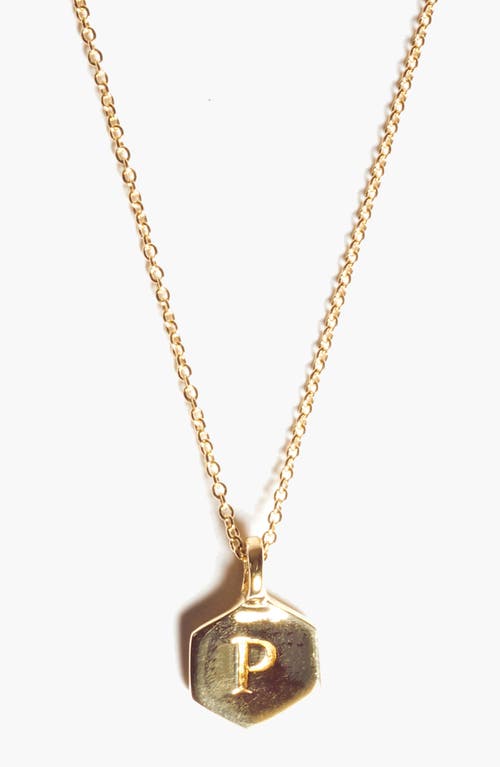Odette New York Monogram Charm Necklace In Letter P