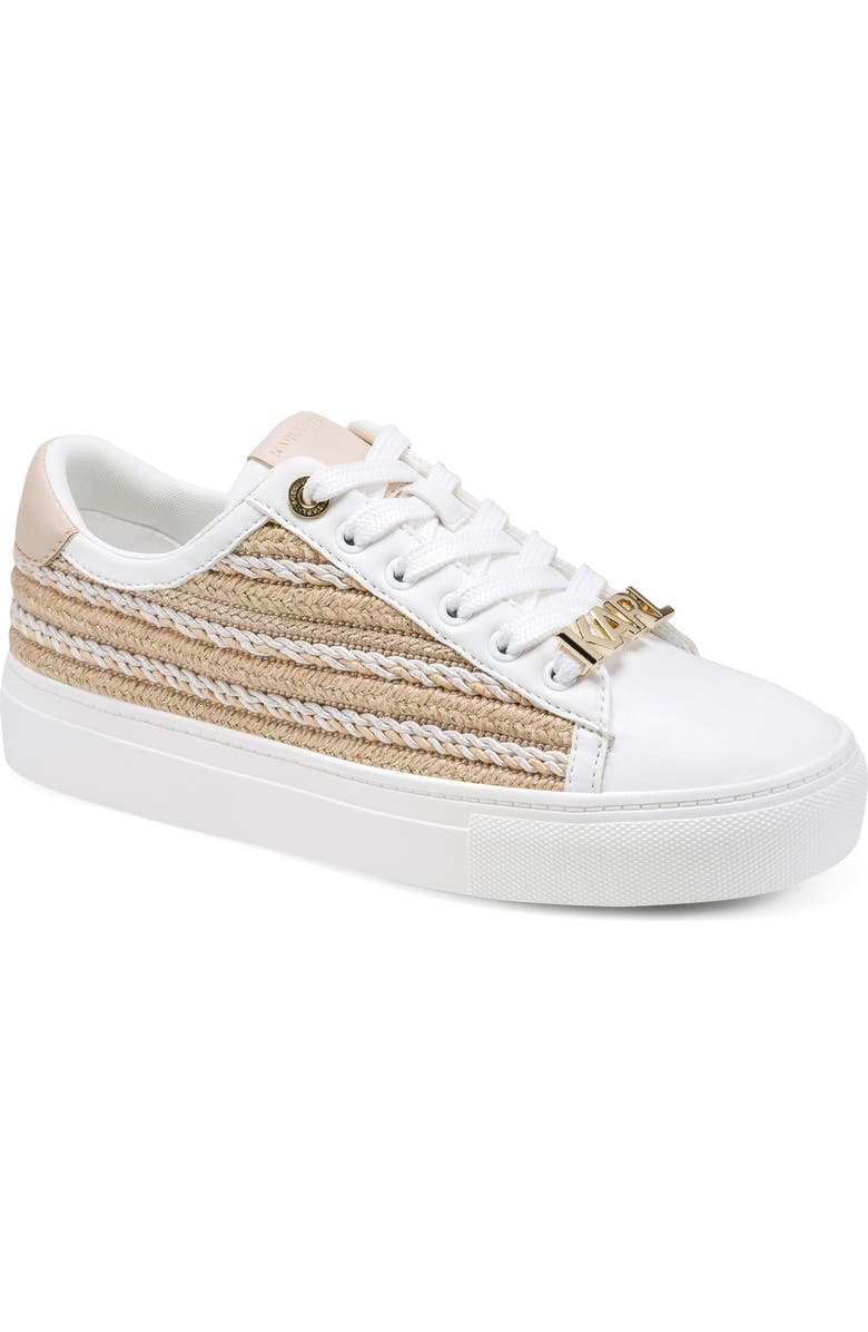 KARL LAGERFELD PARIS Cate Sneaker, Main, color, Natural/ Bright White
