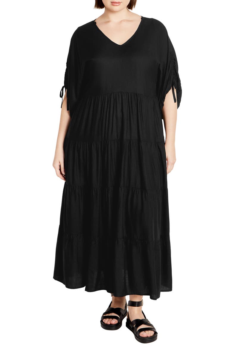 Jenna Puff Sleeve Dress, Main, color, BLACK