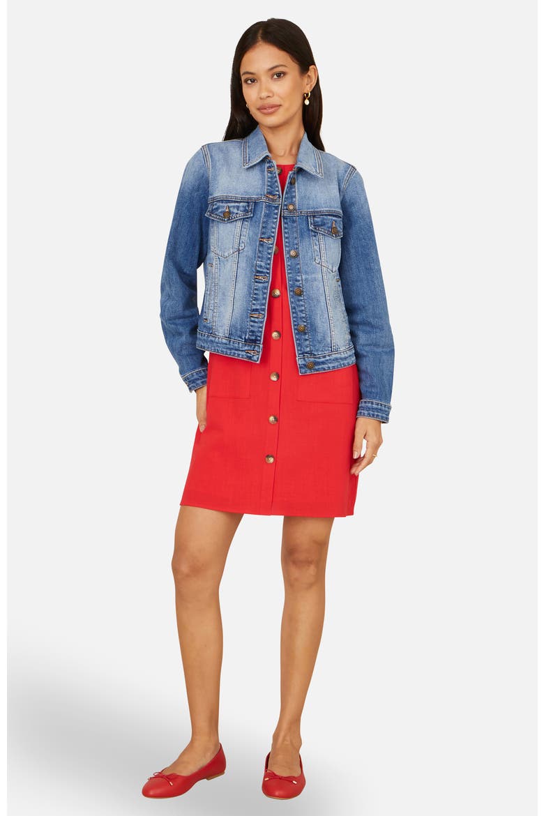 Stretch Washed Denim Jacket, Alternate, color, Blue