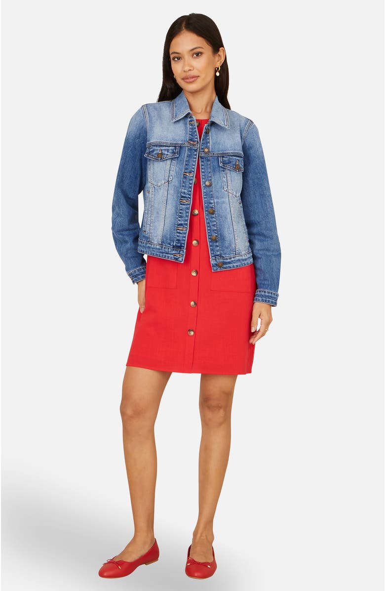 Yumi Stretch Washed Denim Jacket, Alternate, color, Blue