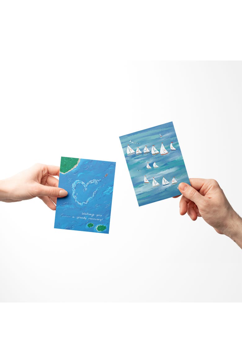 Sympathy Greeting Card Pack Sets (3 ct, Assorted) Speedy Recovery Boat, Regatta Thanks, Tote Flowers, Alternate, color, Multi-Pack