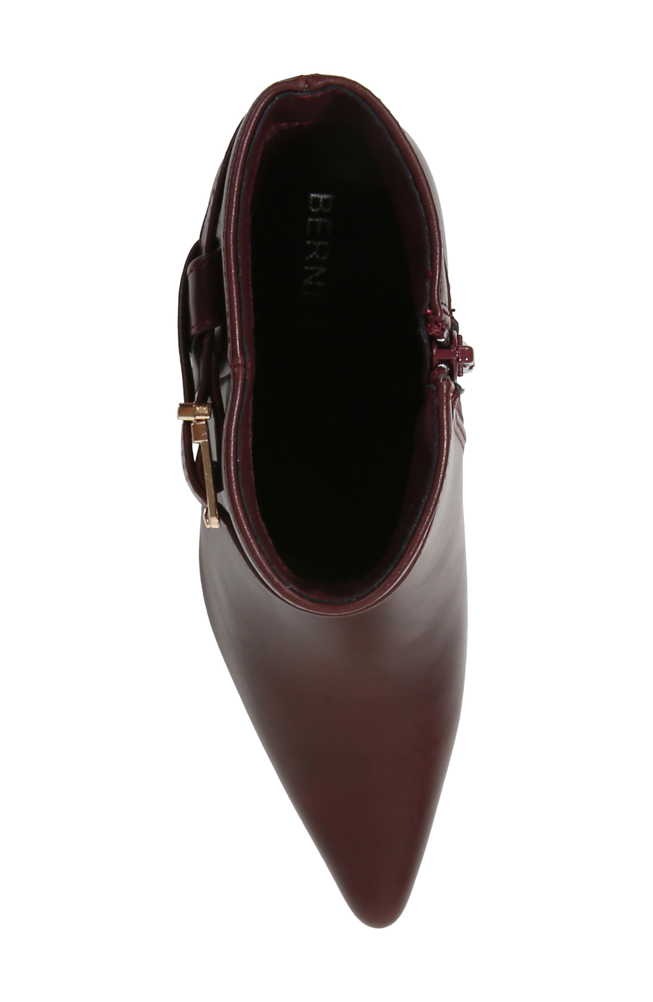 Blanche Faux Leather Pointed Toe Bootie, Alternate, color, WINE