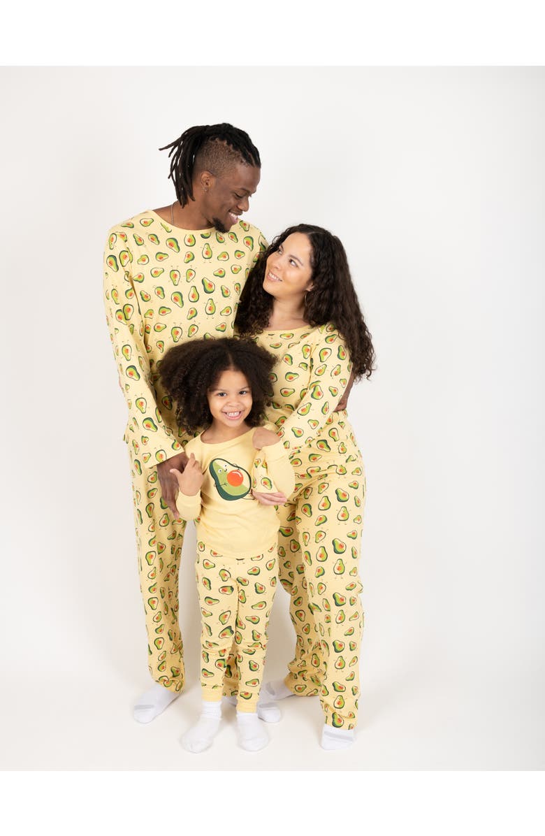 Leveret Two-Piece Cotton Printed Matching Family Pajamas, Playful Graphics, Alternate, color, Avocado