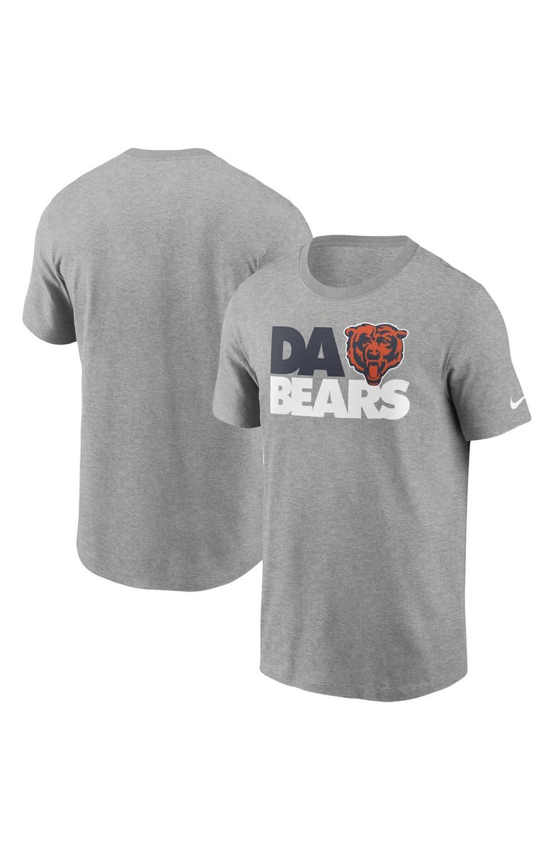 Nike Men's Nike Heathered Gray Chicago Bears Hometown Collection Da Bears T-Shirt, Main, color, Heather Gray