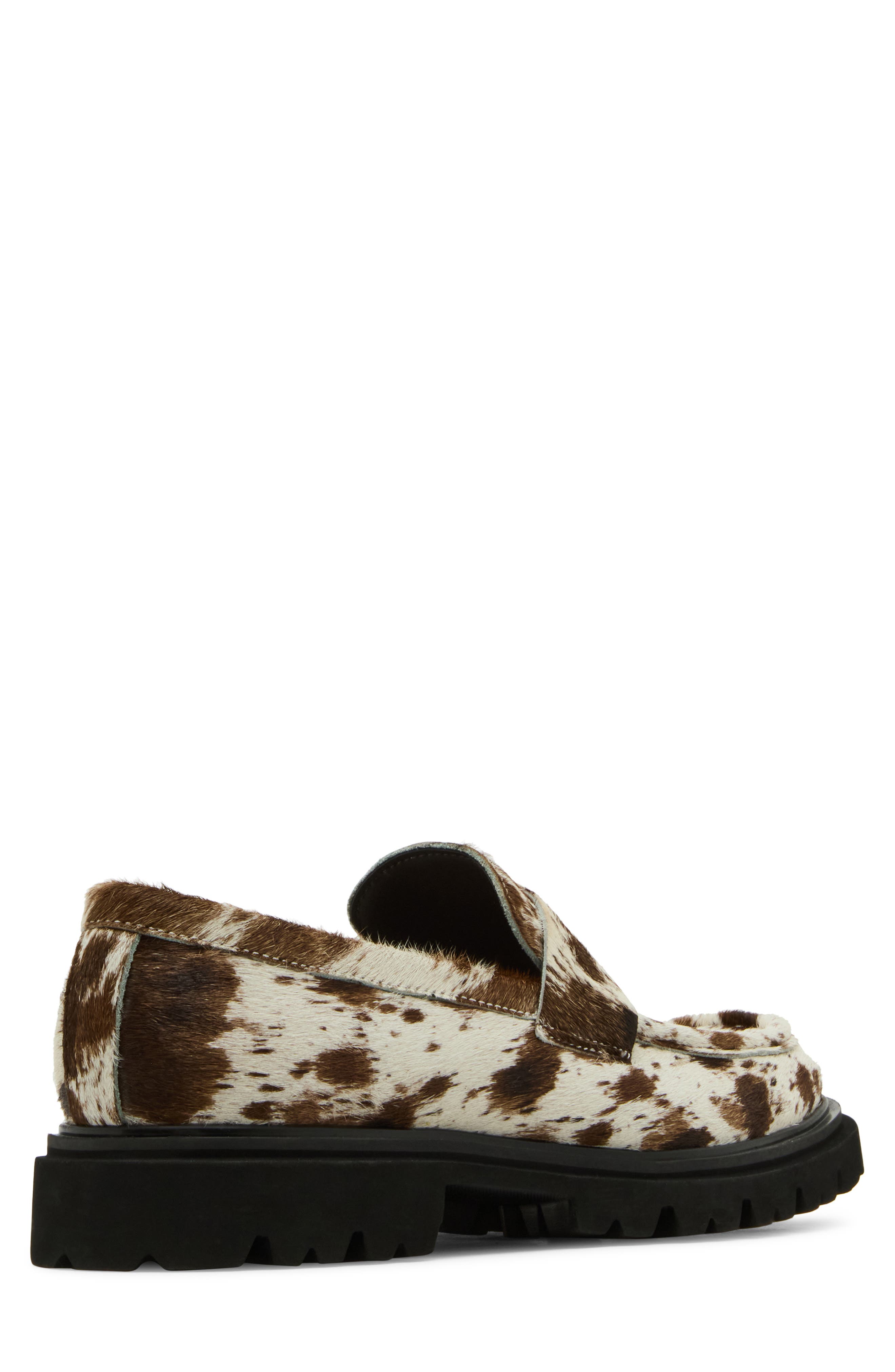 Harvest Genuine Calf Hair Penny Loafer, Alternate, color, BROWN/ WHITE CALF HAIR