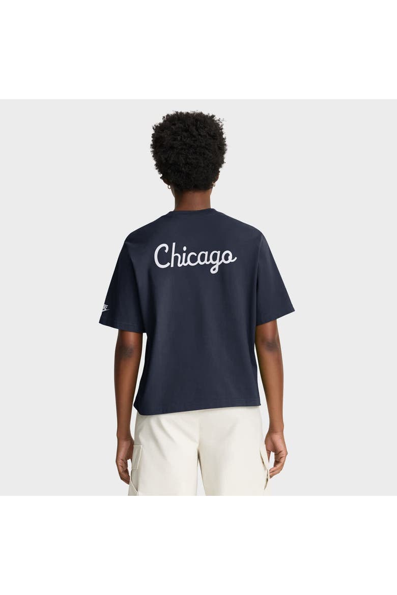Women's Nike Navy Chicago Bears Rewind Pocket Boxy T-Shirt, Alternate, color, Navy