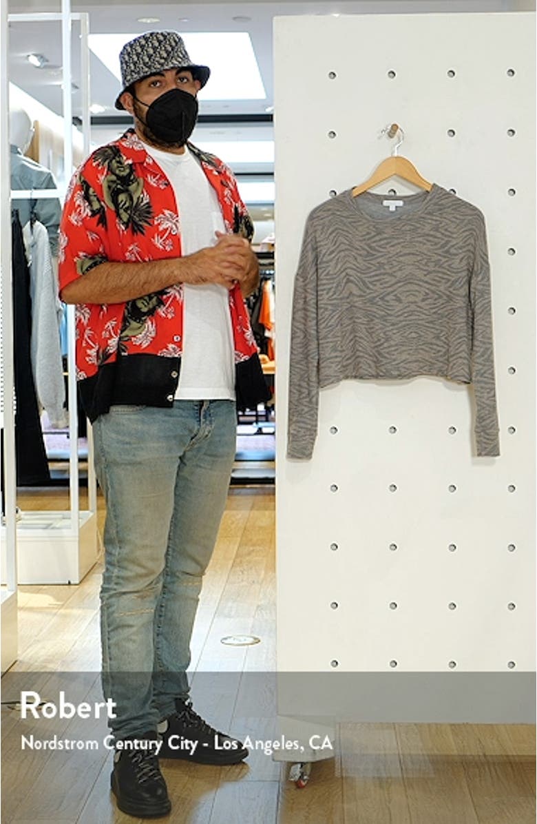 Brushed Up Print Long Sleeve Crop Top, sales video thumbnail