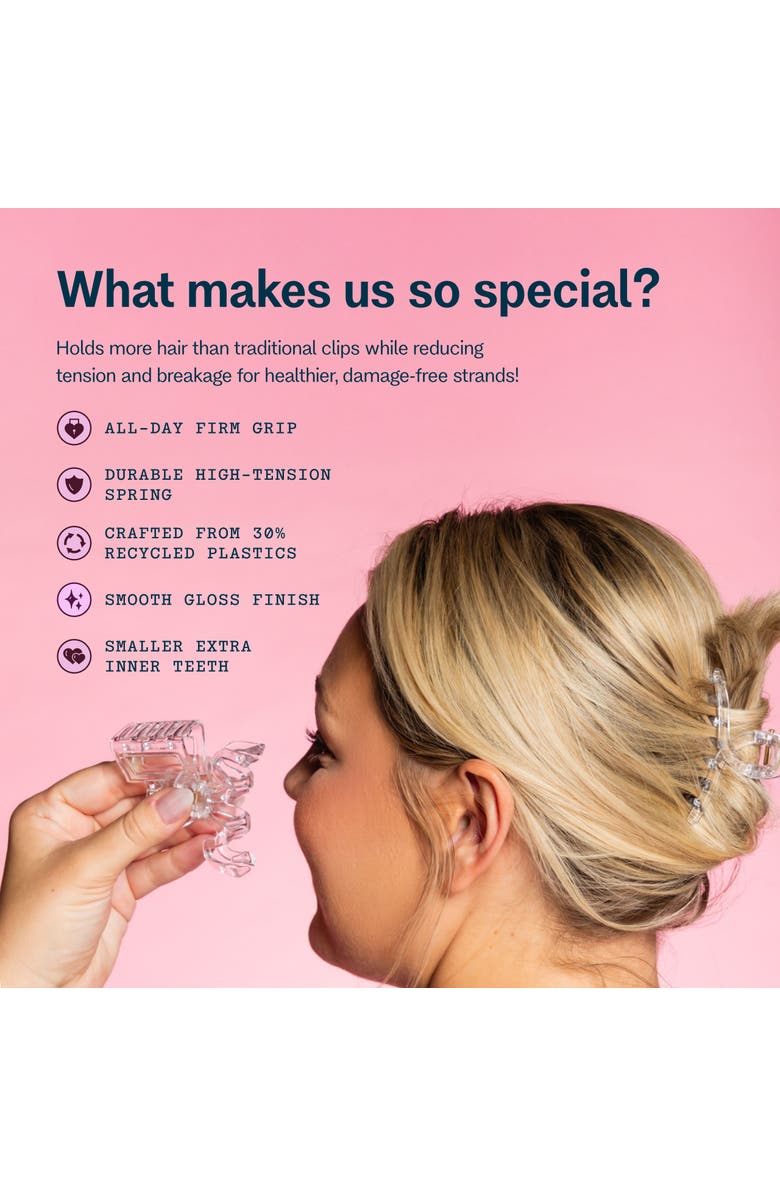 Gimme Beauty Claw Clips for Fine Hair 3pk, Assorted Clear, Alternate, color, Metallic Silver