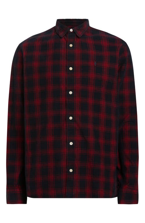 Allsaints Manray Plaid Cotton Corduroy Button-up Shirt In Multi