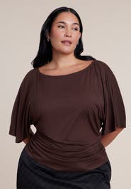 ELOQUII Cinched Waist Draped Top