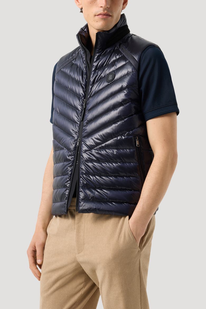 Lasse Lightweight Down Vest, Alternate, color, Navy blue