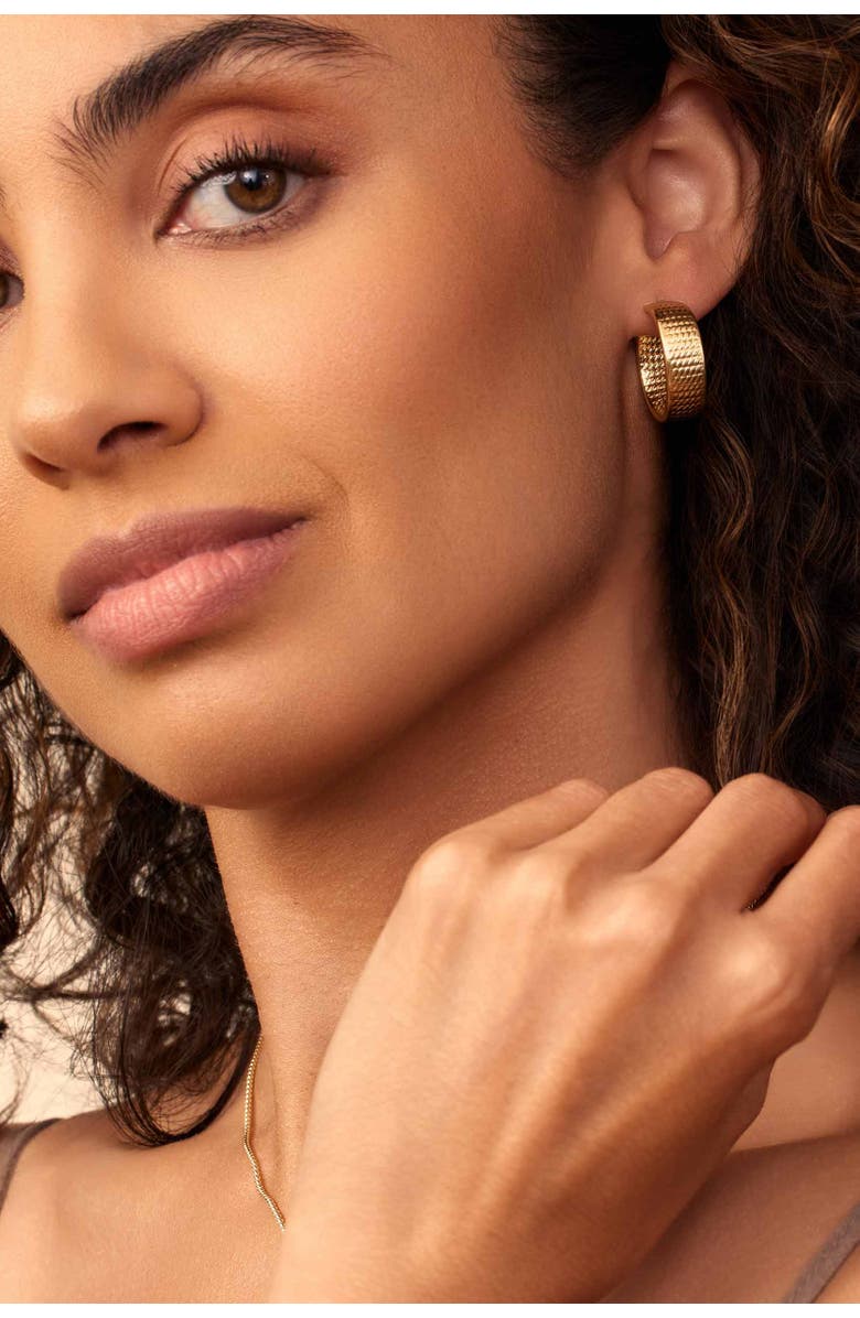 Oradina 18K Yellow Gold Moto Bold Hoops, Alternate, color, Yellow Gold