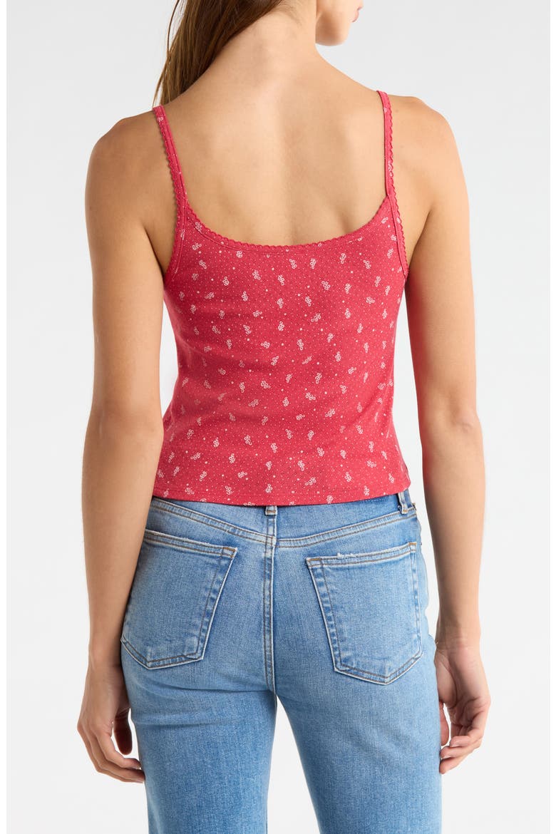 Jolie Scallop Trim Cotton Pointelle Crop Tank, Alternate, color, BANDANA HONEYCOMB
