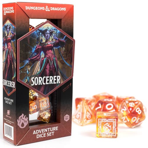 Dungeons & Dragons D&D Adventure Dice Sorcerer Orange, 16Pc Rpg Set  product