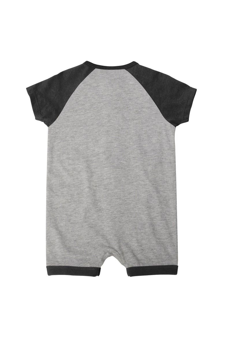 Newborn & Infant Heather Gray Miami Marlins Extra Base Hit Raglan Full-Snap Romper, Alternate, color, Heather Gray