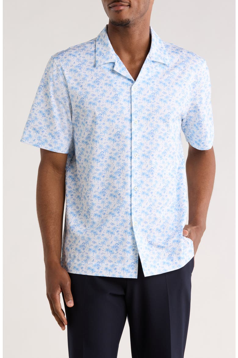 Print Camp Shirt, Main, color, SKY
