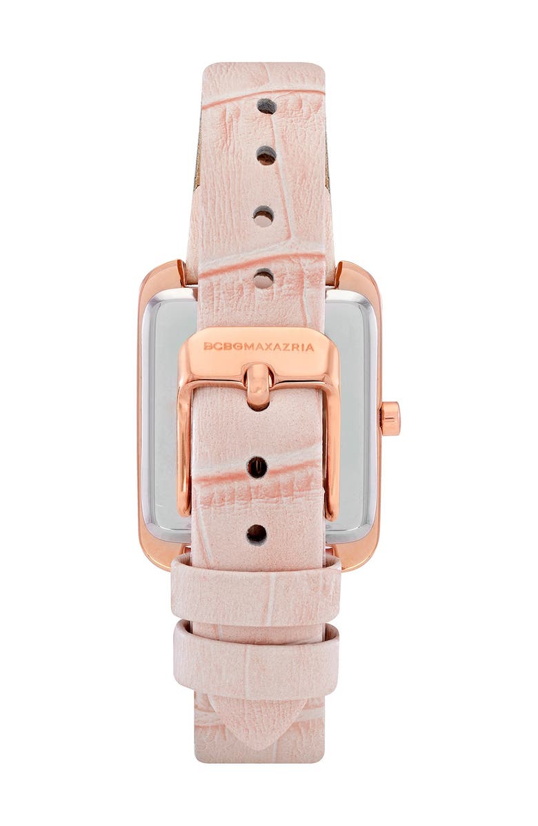 BCBGMAXAZRIA Classic Japanese-Quartz Watch with Leather Strap, 25.5mm, Alternate, color, 