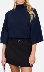 Blu Pepper Marled Mock Neck Sweater