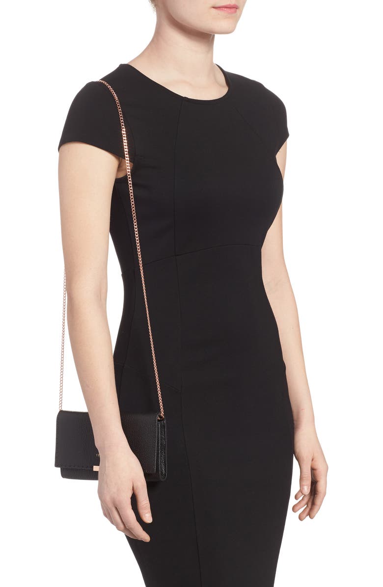 Ted Baker London Janet Leather Crossbody Matinée Wallet on a Chain, Alternate, color,