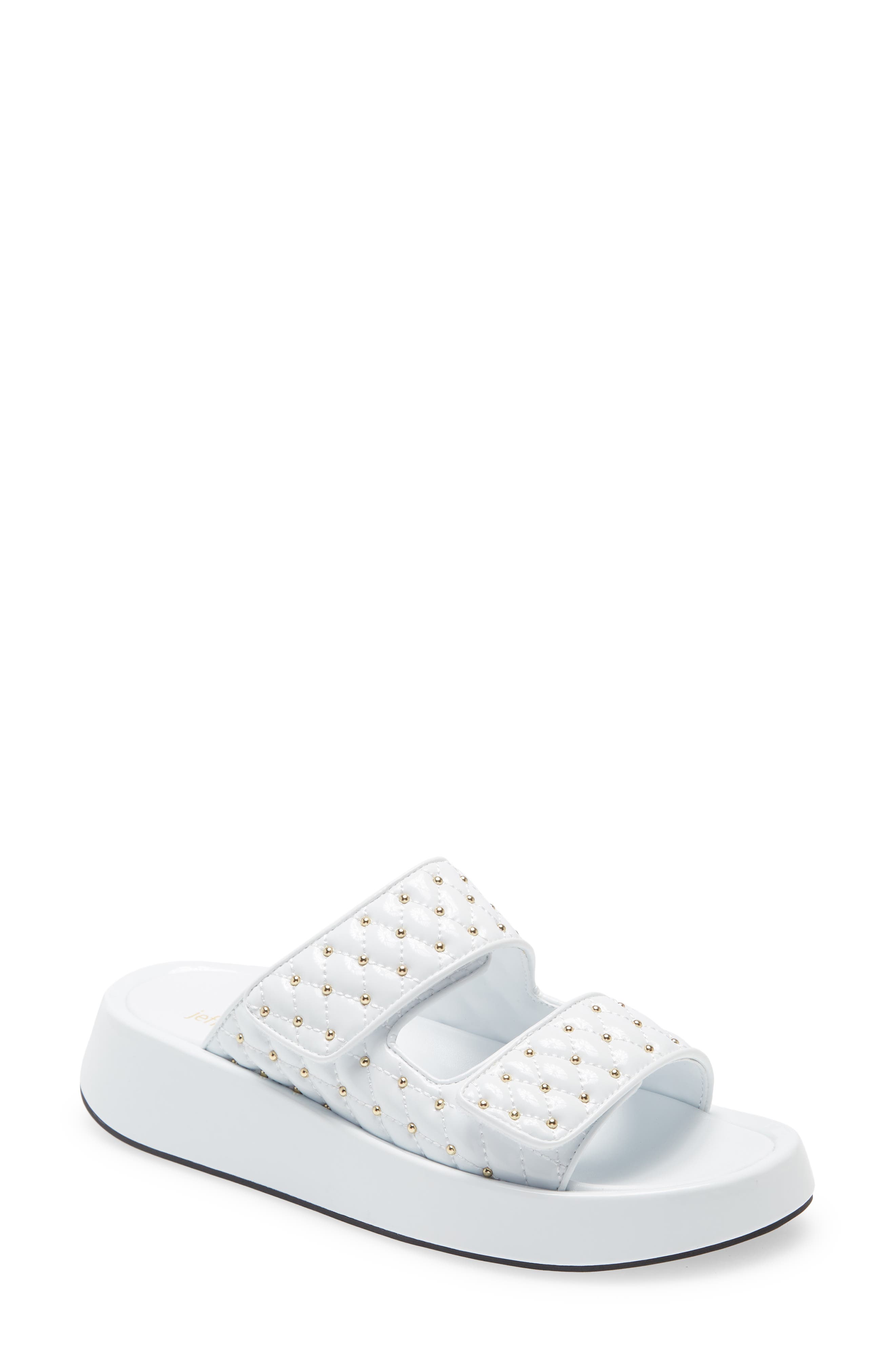Scaeva Slide Sandal, Main, color, WHITE PATENT