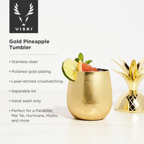 Viski Pacific Pineapple Tumbler In Gold