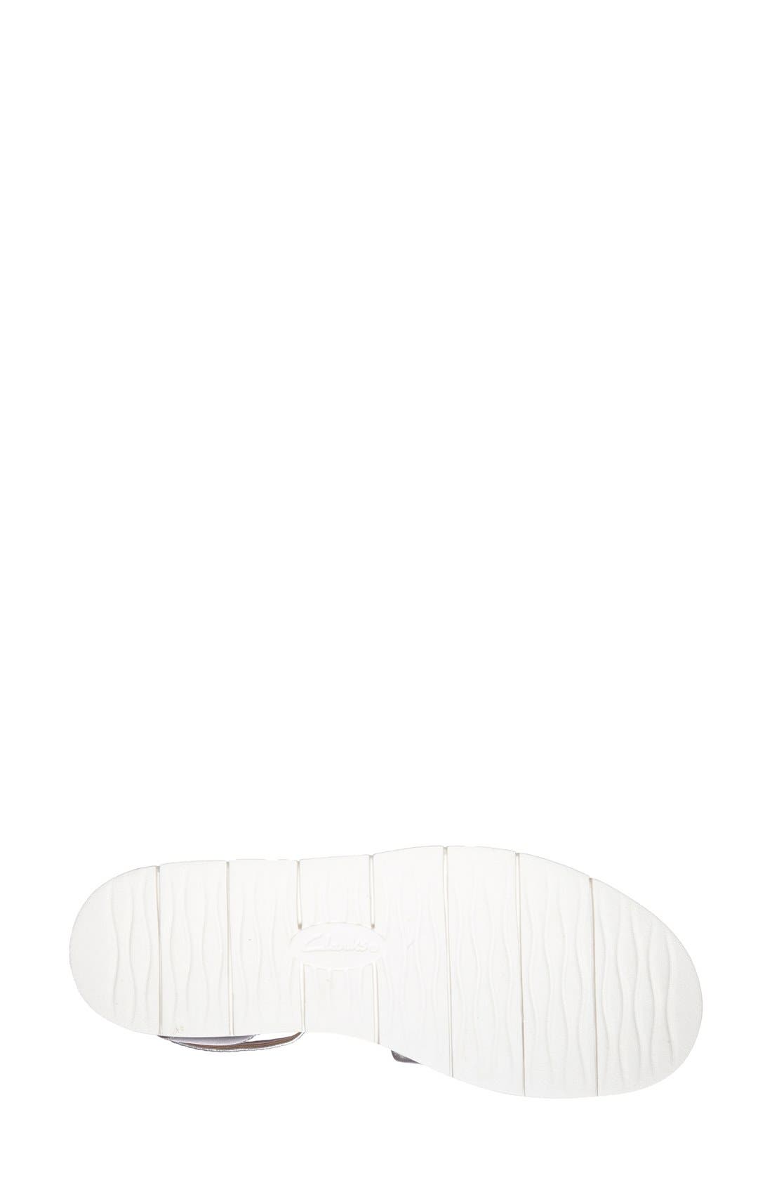 'Lydie Hala' Ankle Strap Sandal, Alternate, color, SILVER LEATHER