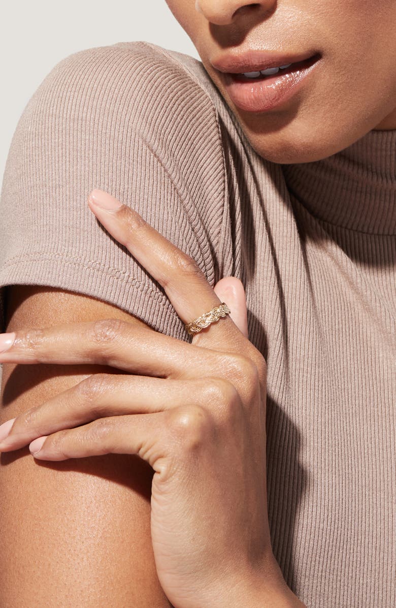 Ana Luisa Band Ring - Chloe, Alternate, color, Gold