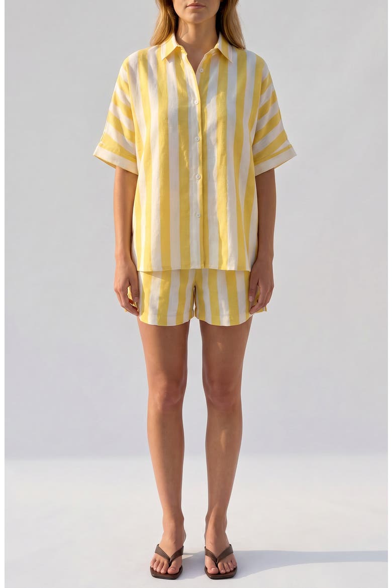 The Paloma Stripe Shirt, Alternate, color, YELLOW