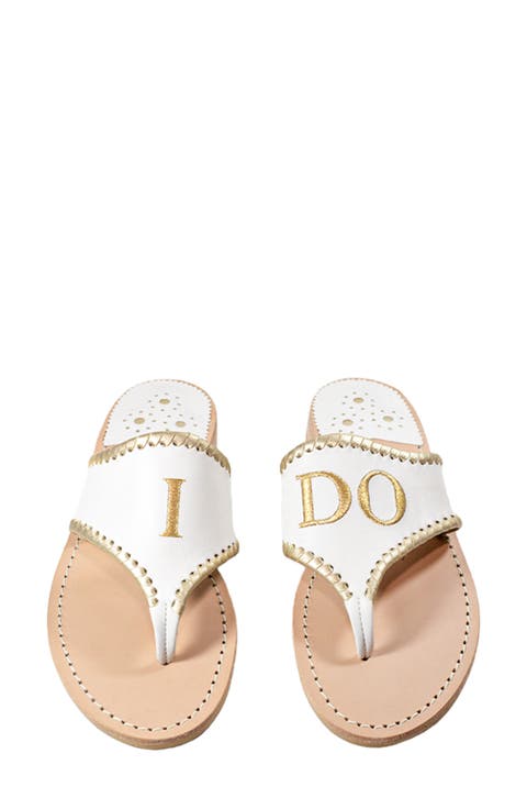 Embroidered I Do Thong Sandal (Women)