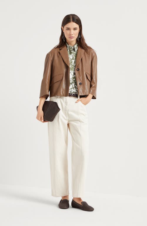 Brunello Cucinelli Cropped Trousers In Ecru