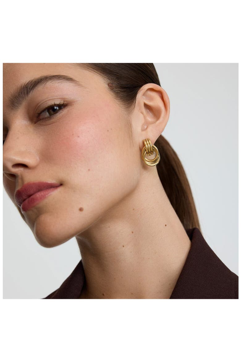 Knot Statement Stud Earrings, Alternate, color, GOLD