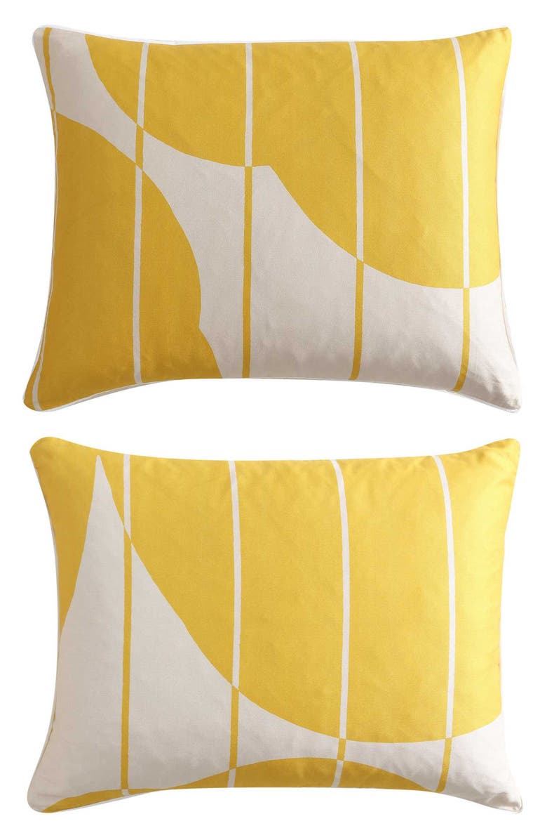 Marimekko Vesi Unikko Organic Cotton Duvet Cover & Sham Set, Alternate, color, Open Medium Yellow