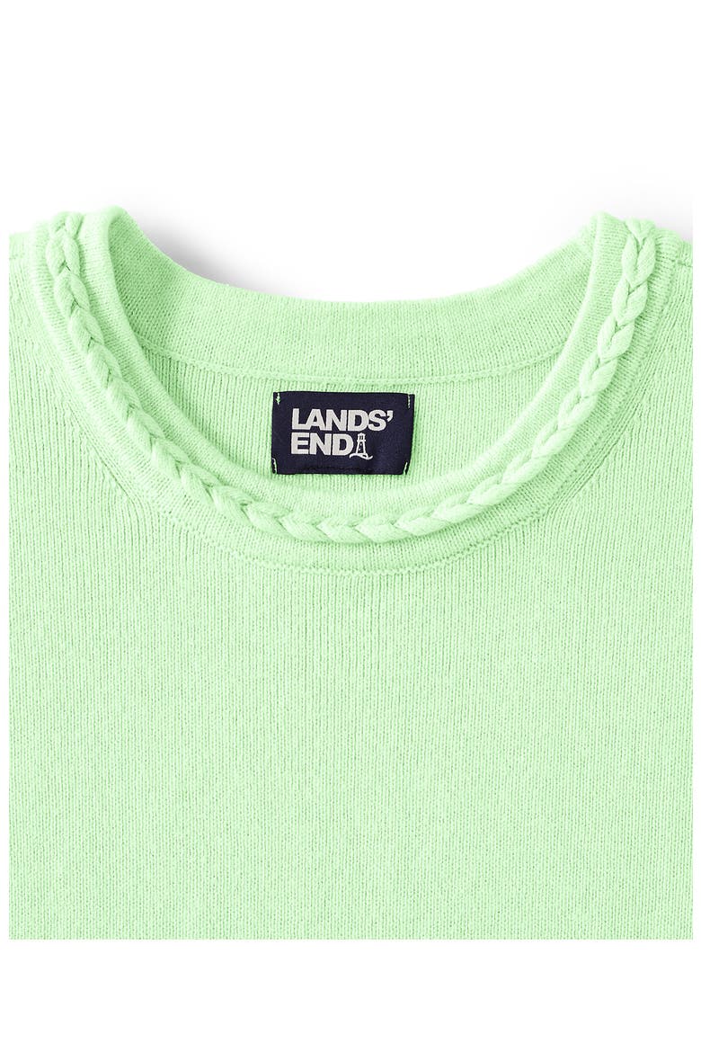 Cotton Viscose Braided Neck Tank Sweater, Alternate, color, Icy Mint Green