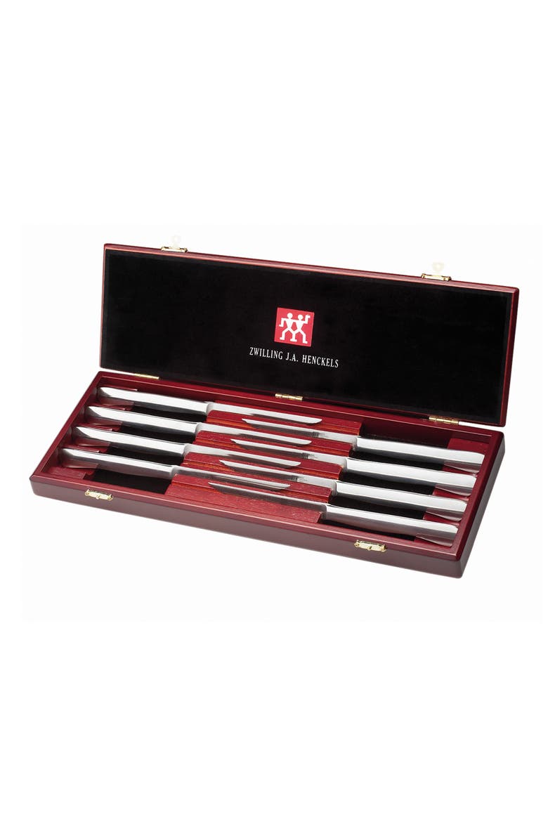 8-Piece Stainless Steel Serrated Steak Knife Set, Main, color, no color