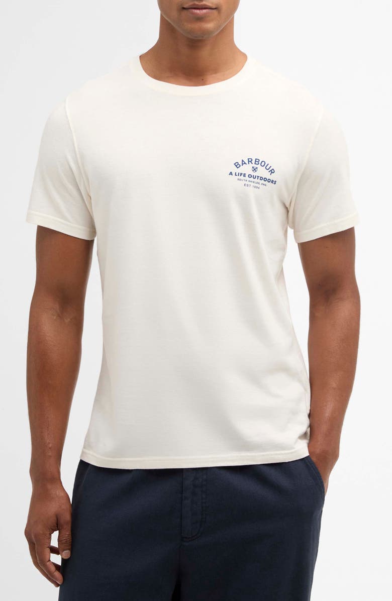 Barbour Cranmer Logo Graphic T-Shirt, Main, color, Whisper White