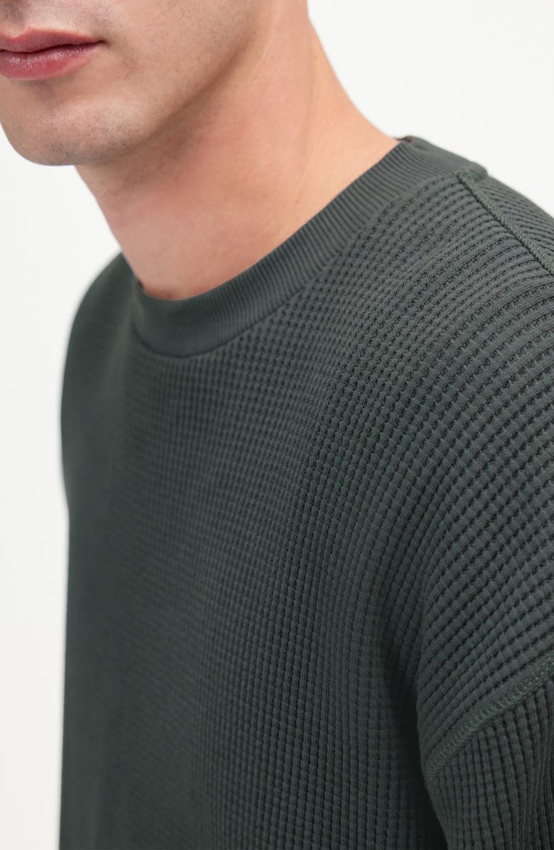 Madewell Cotton Thermal Sweatshirt, Alternate, color, Industrial Green