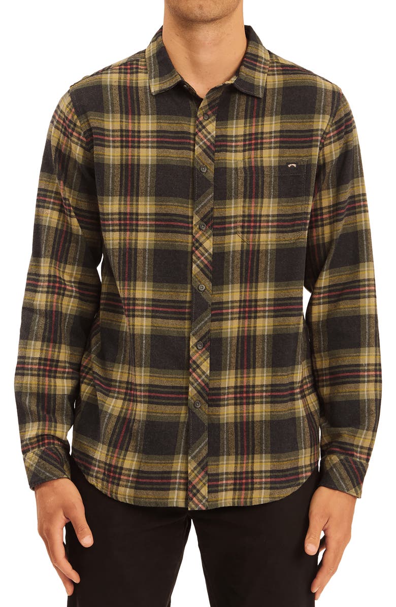 Billabong Coastline Check Flannel Button-Up Shirt, Main, color, 