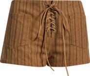 Princess Polly Ronnee Lace-Up Stripe Shorts
