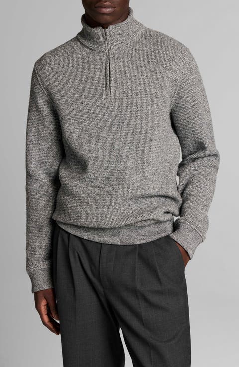 Brushed Waffle Quarter Zip Pullover