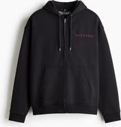 H&M Loose Fit Printed Zip-through Hoodie