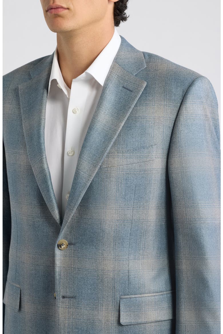 Regular Fit Siena Plaid Silk & Cashmere Sport Coat, Alternate, color, BLUE