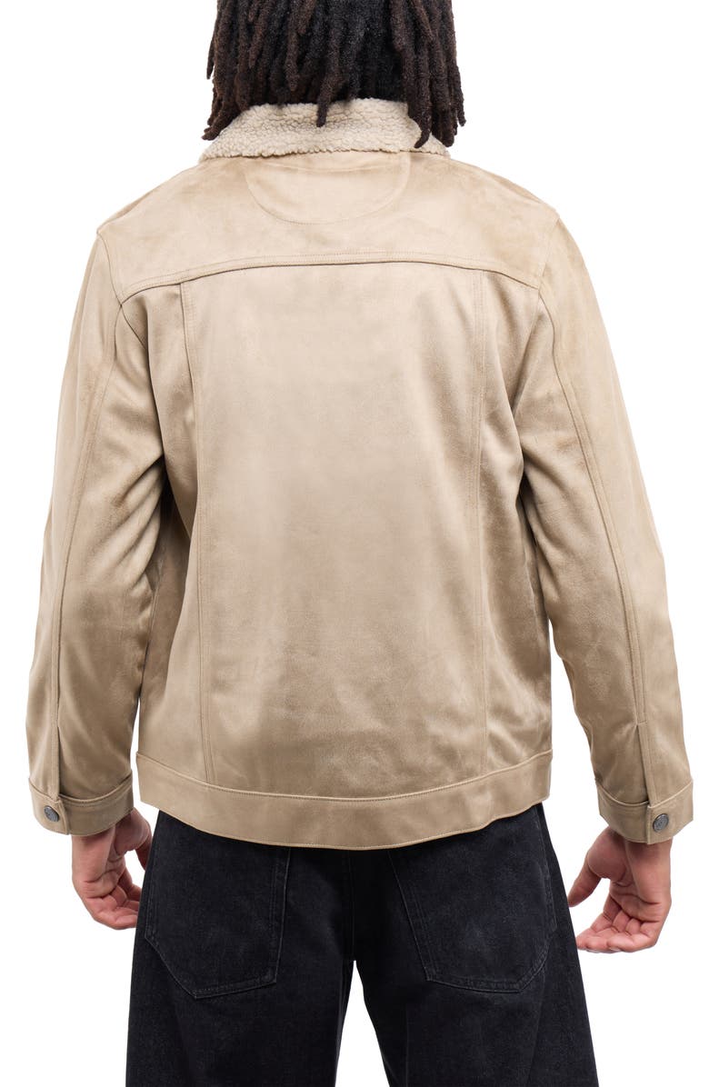 XRAY Faux Fur Collar Faux Suede Jacket, Alternate, color, Tan