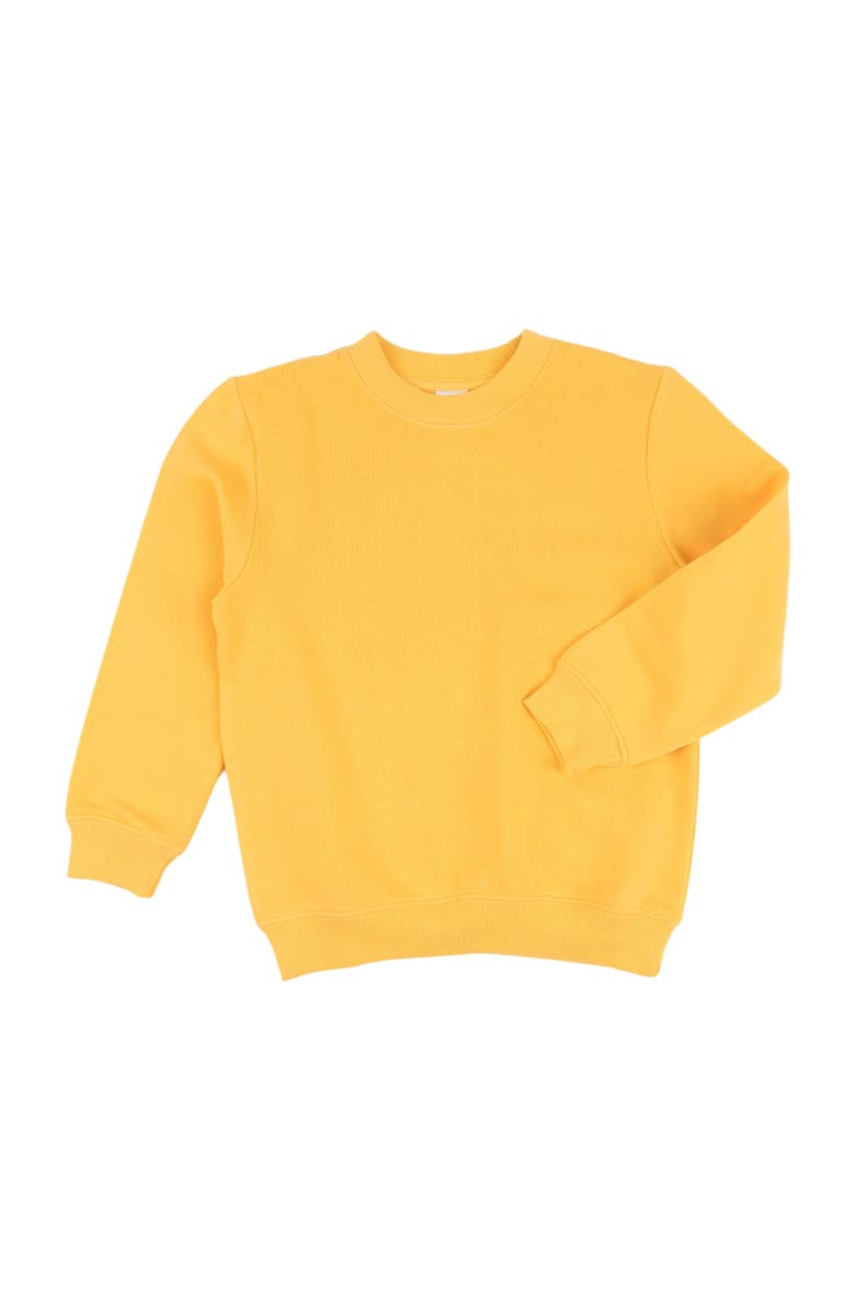 Leveret Kids Pullover Sweatshirt, Long Sleeve, Solid Colors, Alternate, color, Yellow