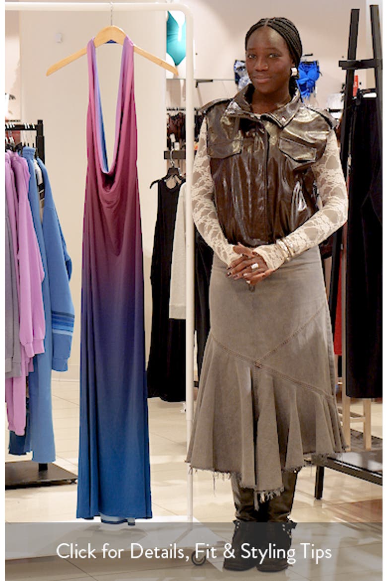 Imade Plunge Halter Neck Ombré Maxi Dress video